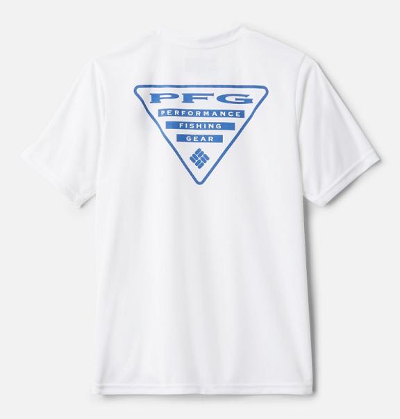 Columbia Boys Shirts UK Sale - PFG Clothing White Blue UK-329963